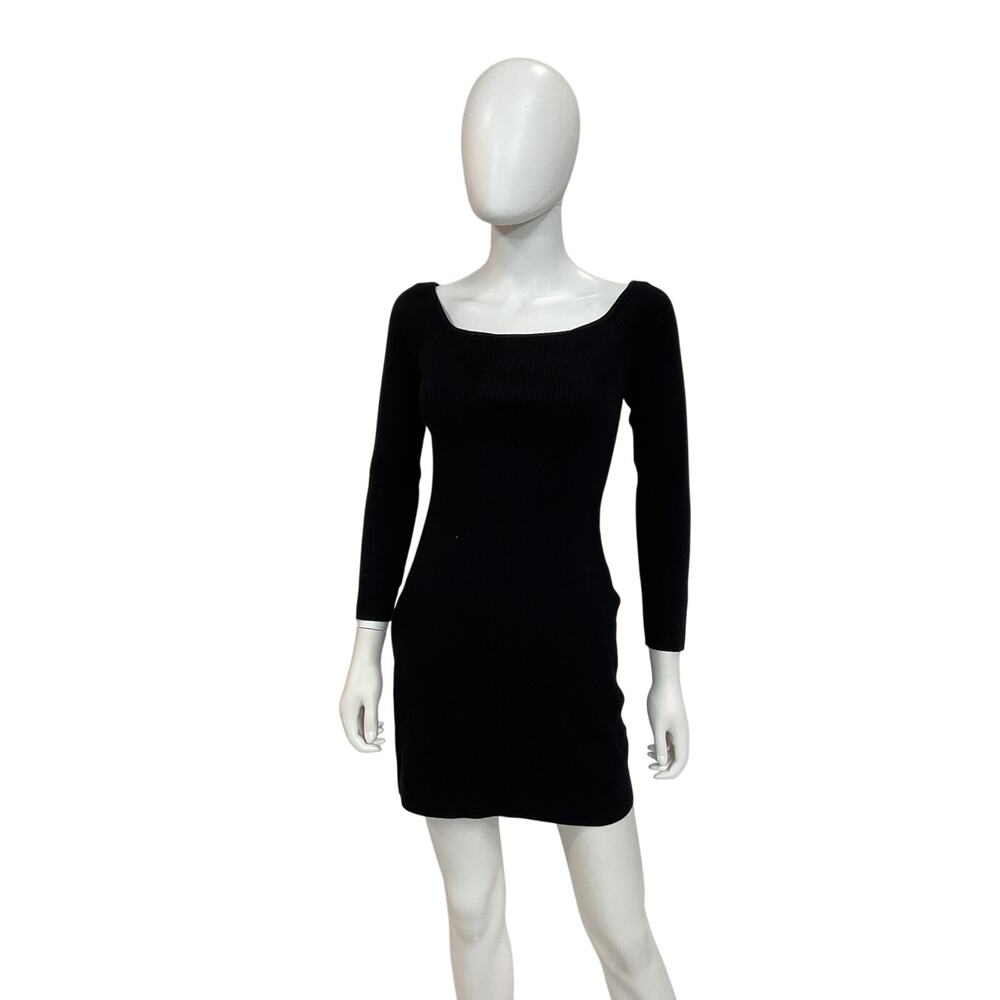 & Other Stories Black Fitted Mini Dress Size M